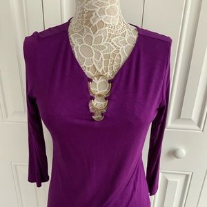 INC Top Size Medium 3/4 Sleeve Top EUC
